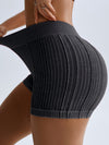 ZASUWA Female V-shaped Waist Ribbed High-waisted Hip-lift Scrunch Bum Leggings