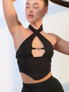 ZASUWA Female Hollow Out Backless Halter Tank