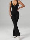 ZASUWA Female Backless Split Flare Jumpsuit