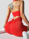ZASUWA Female Scrunch Bum Drawstring Deep V Back Short Tracksuit