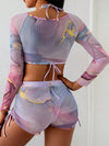 ZASUWA Female Mesh Hot Tie-dye 4-Pieces Bikini Set