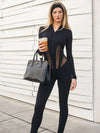 🖤ZASUWA Female Sexy Sheer Mesh Zipper Jumpsuit