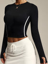 ZASUWA Female Fishnet Contrast Color Stripes Long Sleeves