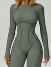 ZASUWA Female Heart Backless Long Sleeves Jumpsuit