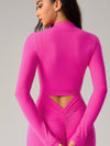 ZASUWA Female Basic Zipper Thumbhole Cropped Jacket