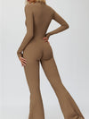 Fleece Zipper Flare Jumpsuit