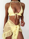 ZASUWA Female Sexy Mesh 3-Pieces Bikini Set