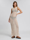 ZASUWA Female Sexy Fishnet Without Bikini Set Swimwear Cover-up Long Dress
