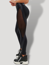 ZASUWA Female Sexy Mesh Faux Leather Heart Shape Design Booty Leggings