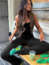 ZASUWA Female Backless Flare Jumpsuit