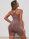 ZASUWA Female Faux Denim Scrunch Bum Romper