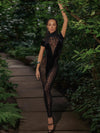 🖤ZASUWA Female Leopard Print Mesh Jumpsuit