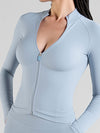 ZASUWA Female Basic Zipper Stand Collar Jacket