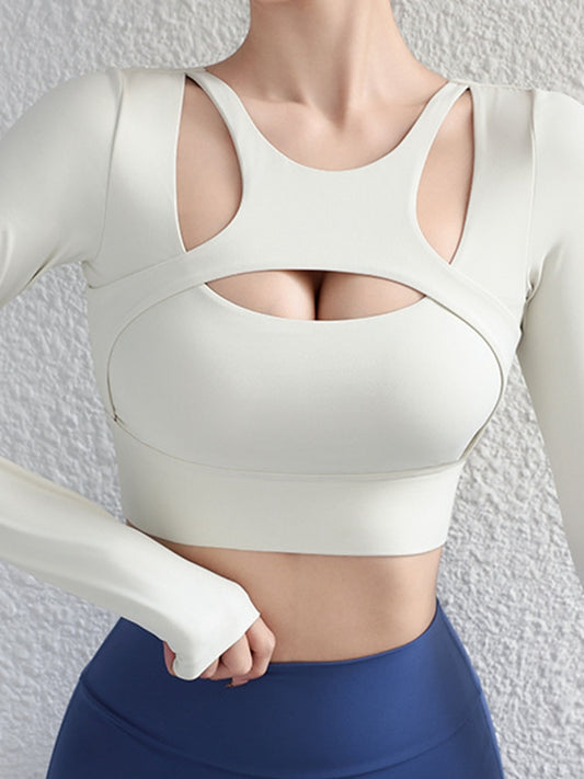 ZASUWA Female Solid Color Hollow Out Long Sleeves