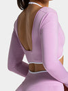 ZASUWA Female Contrast Color Backless Long Sleeves