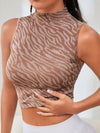 ZASUWA Female Sexy Contrast Color Leopard Print Quick Dry Tank