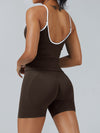 ZASUWA Female Stripes Seamless High-rise Short Tracksuit