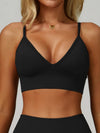 ZASUWA Female Deep V Back Seamless High-rise Short Tracksuit
