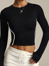 ZASUWA Female Fishnet Contrast Color Stripes Long Sleeves