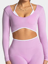 ZASUWA Female Contrast Color Backless Long Sleeves