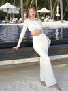 ZASUWA Female Sexy Sheer Mesh Folds 2-Pieces Cover-up Without Bikini