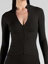 ZASUWA Female Basic Zipper Stand Collar Jacket