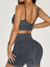 ZASUWA Female Faux Denim Seamless Short Tracksuit