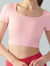 ZASUWA Female Sexy Backless Ribbed Cropped Short Sleeves