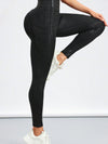 ZASUWA Female Sexy Faux Leather Leopard Print Pocket Leggings