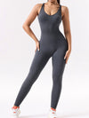 ZASUWA Female Sexy Leopard Print Cross Back Jumpsuit