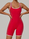 ZASUWA Female Contrast Color Stripes Backless Romper