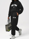 ZASUWA Feamle Letters Print  Fleece Hoodie