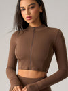 ZASUWA Female Basic Zipper Thumbhole Cropped Jacket