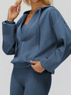 ZASUWA Feamle V Collar Fleece Hoodie