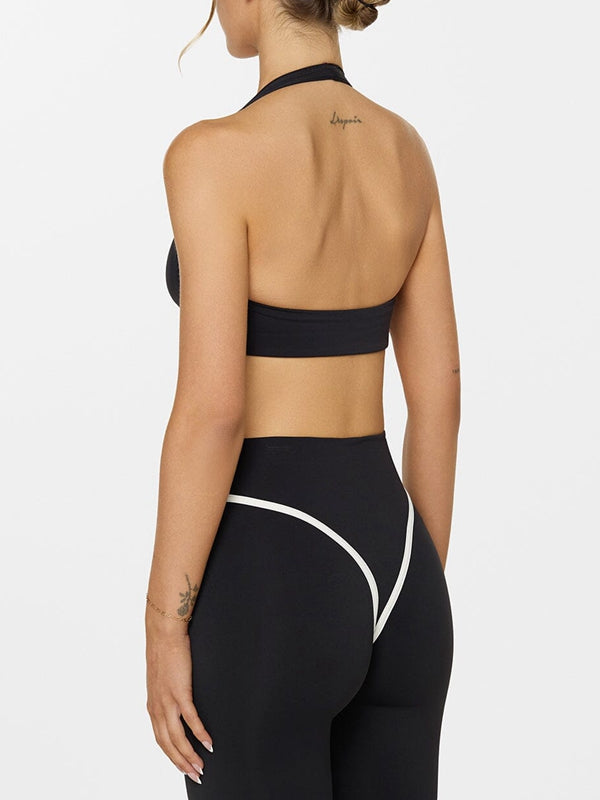 Stripes Backless Push-Up High-rise Tracksuit