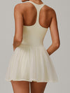 ZASUWA Female Solid Color Mesh 2 in 1 Quick-dry Dress