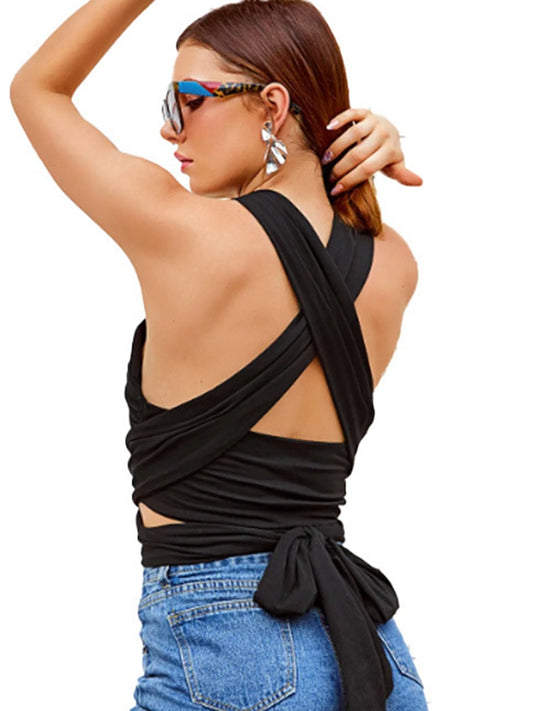 ZASUWA Female Cross Back Bow-knot Sports Bras