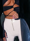 🖤ZASUWA Female Faux Leather Push Up Zipper Leggings