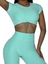 ZASUWA Female Backless Deep V Back Short Tracksuit