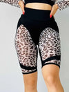 🖤ZASUWA Female Sheer Mesh Leopard  Push Up Leggings