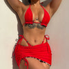 ZASUWA Female Leopard Print 3-Pieces Bikini Set
