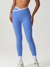 ZASUWA Female Sexy Contrast Color Stripe Cross Back Sports Bras