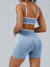 ZASUWA Female Stripes Seamless High-rise Short Tracksuit