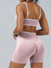 ZASUWA Female Stripes Seamless High-rise Short Tracksuit