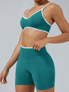 ZASUWA Female Stripes Seamless High-rise Short Tracksuit