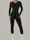 ZASUWA Female Sexy Backless Contrast Color Stripes Jumpsuit