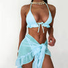 ZASUWA Female Sexy Mesh 3-Pieces Bikini Set