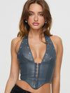 ZASUWA Female Faux Leather Corset Tank