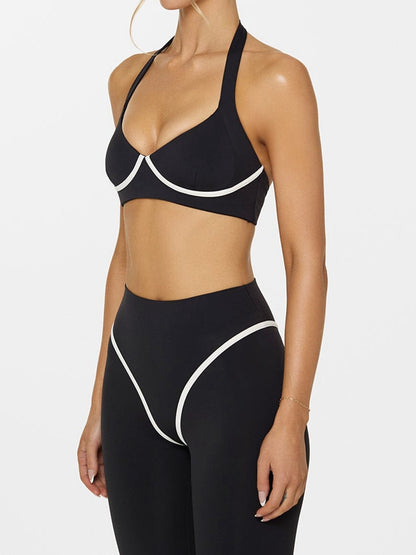 Stripes Backless Push-Up High-rise Tracksuit