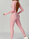 ZASUWA Female Heart Backless Long Sleeves Jumpsuit